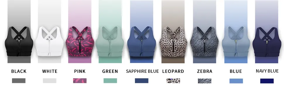 women sports bra high support zipper bra post surgery workout bra exercise bras women front opening