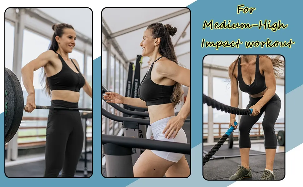 sports bra post breast surgery women sports bra zipper front full support sweat wicking