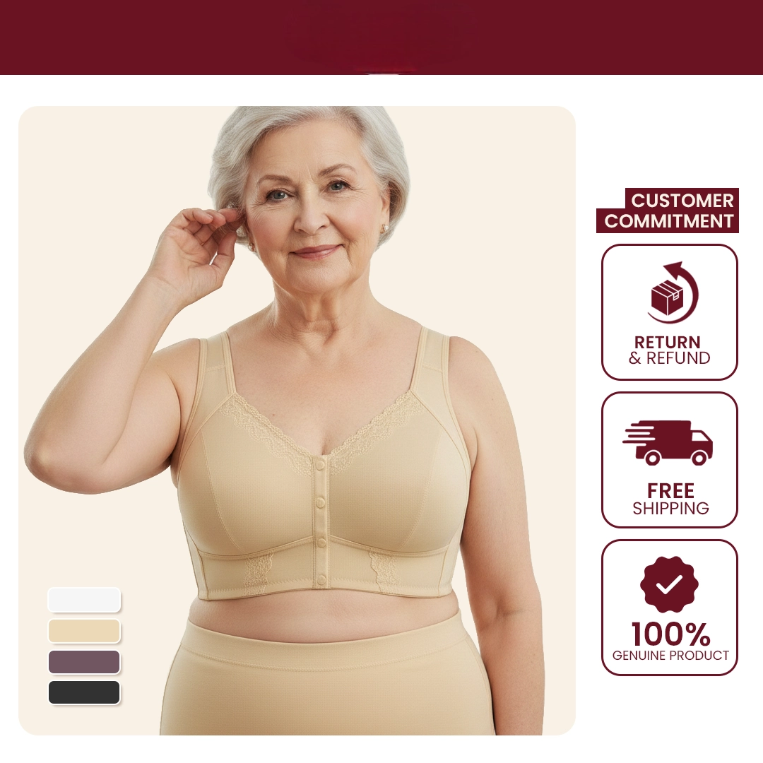 🌹 NEW YEAR 50% OFF 🎀 Front-Button Bra with Natural Lift and Underarm Smoothing.