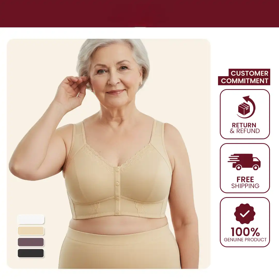 🌹 NEW YEAR 50% OFF 🎀 Front-Button Bra with Natural Lift and Underarm Smoothing.