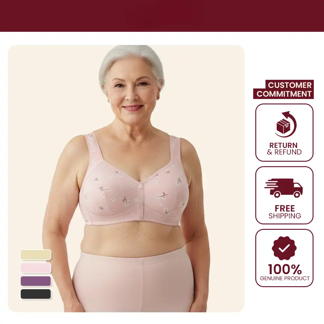 🌹 BIG SALE - OF 50% 🎀 Front-Button Bra with Natural Lift and Underarm Smoothing.